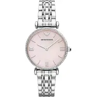 Giorgio Armani Emporio Gianni T-Bar vaaleanpunainen soittaa ruostumaton Naisten katsella AR1779