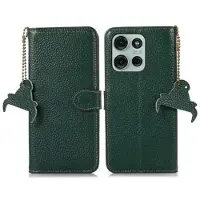 Mtp Products Motorola Moto G75 Lompakkomallinen Nahkakotelo kanssa RFID - Vihreä