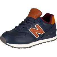 New Balance for man. ML574V2 574 navy blue sneakers (40), Flat, Laces, Casual