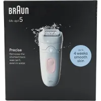 Braun Silk-épil 5 5-000, Vaaleanpunainen, Valkoinen, 28 pinsettiä, MicroGrip, 0,5 mm, Akku, Sisäänrakennettu akku (225069)