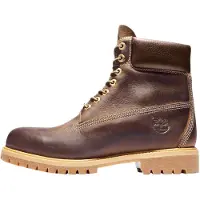 Timberland for man. TB1270972141 Dark brown 6 Inch Premium waterproof leather boots with lace-up closure (46 W), Flat, Laces, Casual