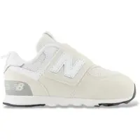 New Balance unisex for kids. NW574V1 574 NEW-B Hook & Loop trainers, white (27.5 W), Flat, Velcro, Casual, Grey, children's fashion