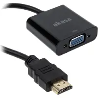 Akasa HDMI - VGA -adapteri, 0,2m, musta