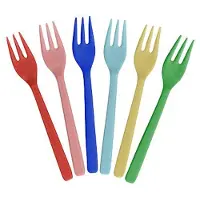 Rice 6 Kpl:n Melamiinikakkujen Haarukkasetti Multicolor Multicolor One Size Punainen One Size Pojat, Tytöt