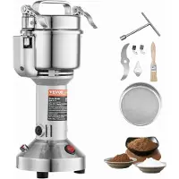 Vevor 750g sähköinen viljamyllymylly, nopea 2000W kaupallinen maustemylly, ruostumattomasta teräksestä valmistettu jauhejauhekone, kuiville jyville, mausteille, viljoille, kahville, maissipippurille,