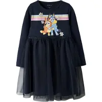 Name it Nmfjean Bluey Ls Tulle Dress Sky - Navy - 92