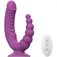 Teazers Double Vibrator With Suction Cup &amp; Remote