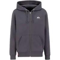 Alpha industries Collegepaita 'Basic Zip' tummanharmaa