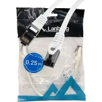 Lanberg PCF8-10CU-0025-W, 0,25 m, Cat8.1, S/FTP (S-STP), RJ-45, RJ-45, Valkoinen