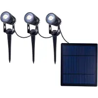 Näve LED-aurinkopaneelilla toimiva maapiikkikohdevalo SPOTI, musta, 3 kpl, IP44 himmennettävä, Musta, Metalli, Moderni