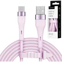 Krüger&Matz USB Type-C -kaapeli 1 m 15W silikoni vaaleanpunainen Kruger&Matz Basic
