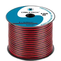 Cabletech kaiutinkaapeli CCA 0.20mm musta/punainen
