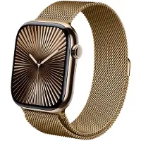 Crong Milano Steel - Ruostumattomasta teräksestä valmistettu ranneke Apple Watchille 44/45/46/49 mm (Ruusukulta)