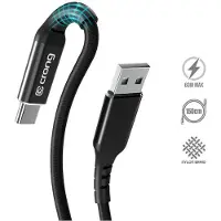 Crong Armor Link - 60W PD 3A USB-A - USB-C -kaapeli 150cm (musta)