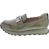Hispanitas for woman. HI243621 Bolment lead leather loafers (39), Silver, 3 to 5 cm, None, Casual