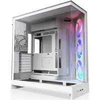 NZXT H9 Flow RGB (2025) -miditornikotelo ikkunalla ja RGB-valaistuksella, valkoinen