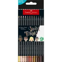 Faber-Castell kolmiomaiset värikynät Black Edition, 12 kpl, kolmiomaiset, mustaa puuta, superpehmeä lyijy upealle - 1 kpl (116414)