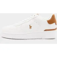 Ralph Lauren for man. 809923071002 Masters Court white leather trainers (44), Flat, Laces, Casual