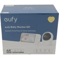Eufy E21 -itkuhälytin, musta, valkoinen, 4K, telakointiasema, kameravarsi