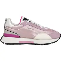 Pepe Jeans for woman. PLS600038 Archer Glam Leather Sneakers pink (39), Flat, Laces, Casual