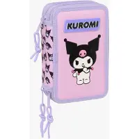 Hello Kitty Kuromi Täytetty Kolmilokeroinen Penaali 37 Osaa, Violetti/Pinkki