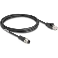 DeLOCK 80851, 2 m, Cat5e, S/FTP (S-STP), M12, RJ-45, Musta