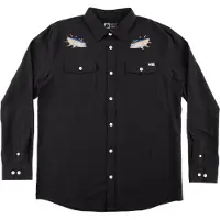 Salty Crew Men's Cortes Long Sleeve Woven Black Pitkähihaiset kauluspaidat S