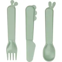 Done by Deer Friends Lasten Aterimet 3-pack, Green