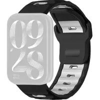 24hShop Silikoniranneke Xiaomi Band 9 Prolle ja Redmi Watchille 6 / 5 – musta/valkoinen