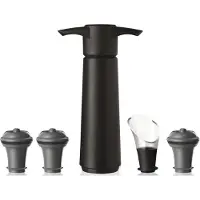 VacuVin Wine Saver & Server viinipumppusetti 5 osaa, musta