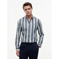 Tommy Hilfiger Paita 'Regular Fit Multicolour Stripe' smaragdi / minttu / valkoinen