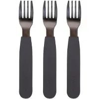 Filibabba Silikone Gafler 3-Pak - Stone Grey - Black - L14CM