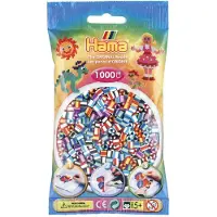 Hama Iron on beads Midi - raidallinen sekoitus 1000 helmeä (6 väriä) (00207-90)
