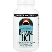 Source naturals Betaiini HCl 650 mg, 180 tablettia