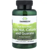 Swanson Health , Koko Aikainen Kola Nut, Catuaba ja Guarana, 90 Kapseli