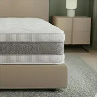 THE WHITE STONE Patja - VALKOINEN KIVI - Valkoinen kivi - 180 x 200 cm - 20 cm - Lämpöherkkä vaahtomuovi 3 vyöhykkeellä, hengittävä 3D Air