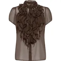 Saint tropez Liljasz Crinkle Ss Shirt - Brown - M