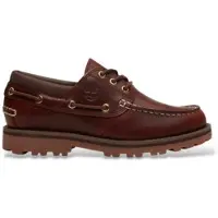 Timberland unisex for kids. TB0A2A5FEM61 Brown Authentic Leather Boat Shoes (30), Flat, Laces, Casual, children's fashion
