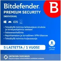Bitdefender premium security | 5 laitetta | 1 vuosi