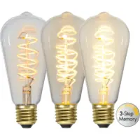 Star Trading LED-lamppu E27 ST64 Decoled Spiraali Clear 3-step memory