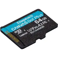 Kingston 64GB Canvas Go! Plus Gen4, microSDXC-muistikortti, UHS-1 V30 U3 A2, jopa 200 MB/s