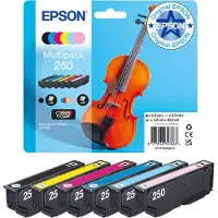 Epson 250 -mustekasettipakkaus, musta/syaani/vaaleasyaani/magenta/vaaleamagenta/keltainen, 6 kpl