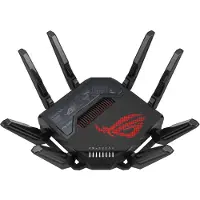 Asus ROG Rapture GT-BE98, Wi-Fi 7 (802.11be), Quad-band (2.4 GHz / 5 GHz-1 / 5 GHz-2 / 6 GHz), Ethernet LAN, Musta, Pöytäreititin (90IG08F0-MO9A0V)