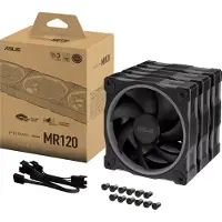 Asus Prime MR120 PWM ARGB -tuuletinsarja, 120 mm, liukulaakeri, 3 kpl, musta