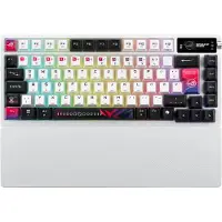 Asus ROG Azoth X, Langallinen & langaton, USB + RF Wireless + Bluetooth, Mekaaninen, QWERTZ, RGB LED, Valkoinen (90MP044F-BKDA30)
