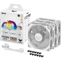 Asus TUF Gaming TR120 ARGB Reverse PWM 120 mm -kotelotuulettimen 3-pakkaus (Valkoinen)