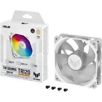 Asus TUF GAMING TR120 ARGB REVERSE 1-pack Valkoinen, Ilmanjäähdytin, 12 cm, 2000 rpm, 29 dB, 76,3 kuutiometriä/min, Valkoinen