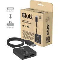 Club 3D DisplayPort 2-in-1 kaksisuuntainen videokytkin, 8K60?Hz, musta