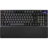 Asus ROG Azoth 96 HE, Langallinen & langaton, USB + RF Wireless + Bluetooth, Magnetic-mechanical key switch, QWERTZ, RGB LED, Musta (90MP040H-BKDA20)