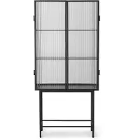 Ferm Living Haze vitriini, teksturoitu lasi, musta